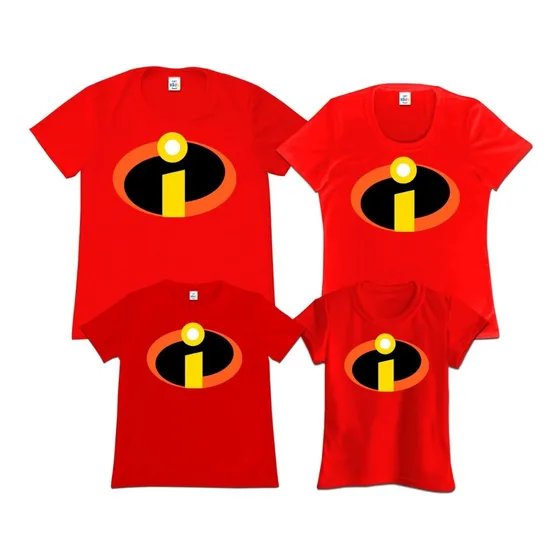 Franelas Camisas Familiar Set 4 Papa Mama Hijo Increibles 