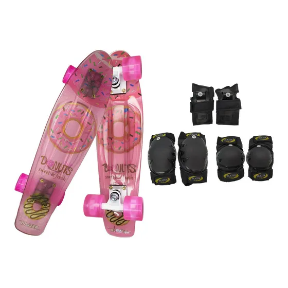Patineta Cruiser Diseño C Penny Llantas Led + Protecciones