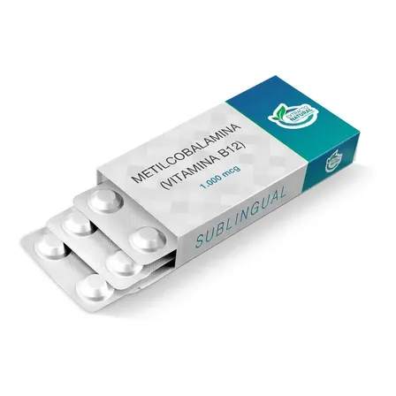 Vitamina B12 Metilcobalamina 1.000mcg 120cp Sublingual Sabor Sem Sabor