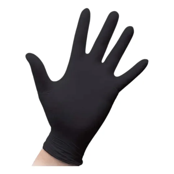 Guantes De Nitrilo Negros Dedos Texturizados (caja 100 Uds)