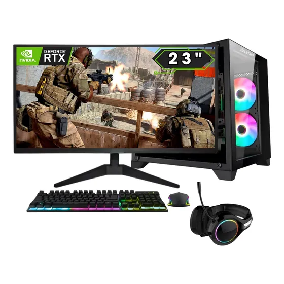 Pc Gamer Completo 2eletro Fps Intel Core I7 16gb Ram Geforce Rtx 3060 12gb Ssd 1tb Fonte 600w Monitor 23" Full Hd 75hz Kit Gamer Com Headset Pg2e-0139fp