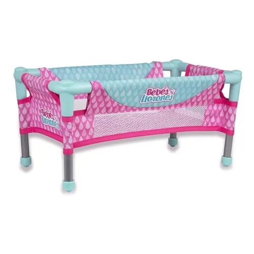 Cry Babies Cuna Para Muñeca En Bolso De Metal Color Rosa
