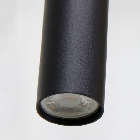 Kit 3 Pendente Tubo Luna Preto 20 Cm Moderno 2m Cabo + Led Kit 3 Pendente Tubo Luna Preto 20 Cm Moderno 2m Cabo + Led