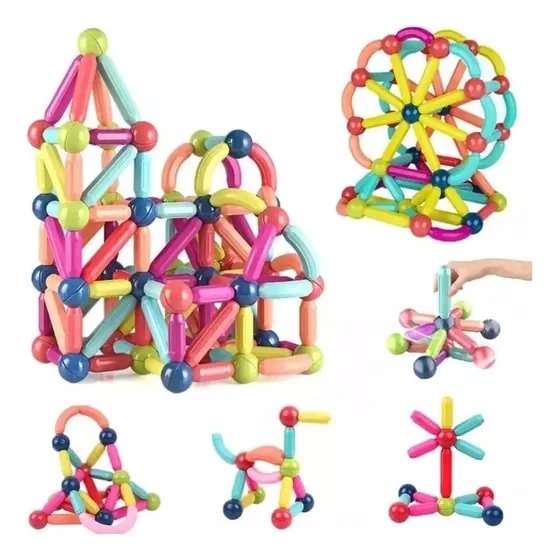 164 Pcs Juego De Bloques Construcción Magnéticos Para Niños
