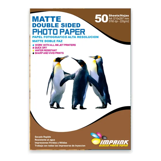 Papel Alta Resolución Doble Faz Matte A4/220g/50hojas.