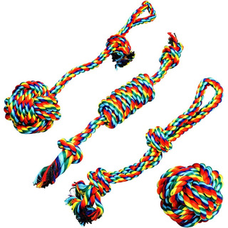 Juguetes De Cuerda De Masticar Para Perros Mascota, 4 Piezas Juguetes De Cuerda De Masticar Para Perros Mascota, 4 Piezas