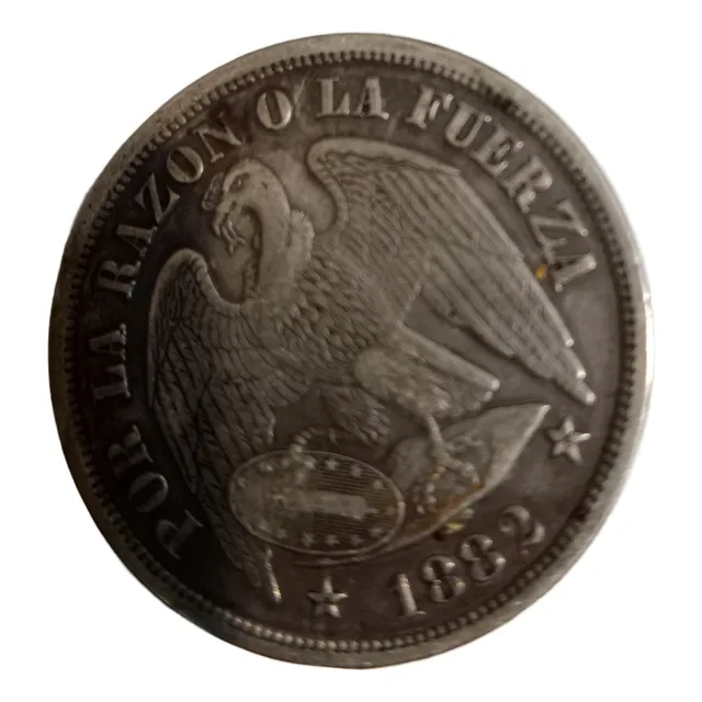 Monedas Chilena 1882 Un Peso Plata