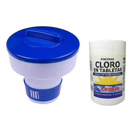 Dosificador Flotante Piscina + Tableta Triple Acción 1kg