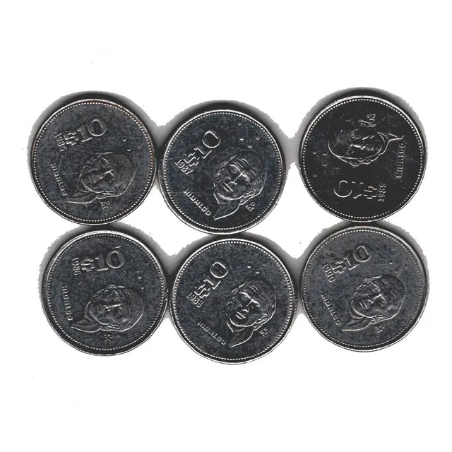 Lote  Monedas  10 Pesos Año 1985 A 1990 Completa