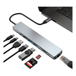 Tipo C Hub 8 En 1 Adaptador Usb C A Hdmi Con Ethernet Tf/sd Tipo C Hub 8 En 1 Adaptador Usb C A Hdmi Con Ethernet Tf/sd