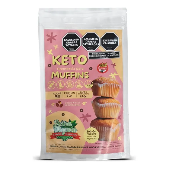 Premezcla Keto Muffins Vainilla Reina Vegana Sin Tacc 200g