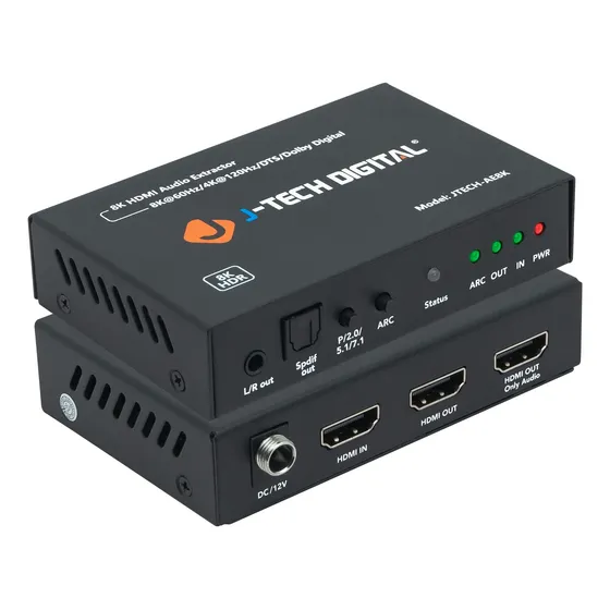 Pack De Extractores De Audio J-tech Digital Hdmi 2.1 Arc 4k 