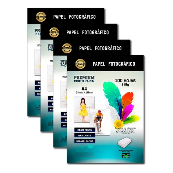 Papel Foto De 115gr  A4  100 Hojas Ink Jet