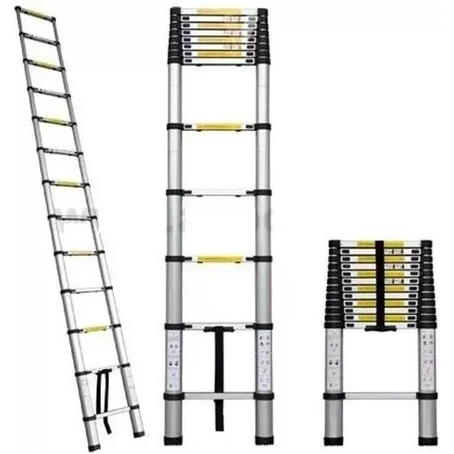 Escalera Telescopica Aluminio Retráctil 3.8 Mts Soporta 150k