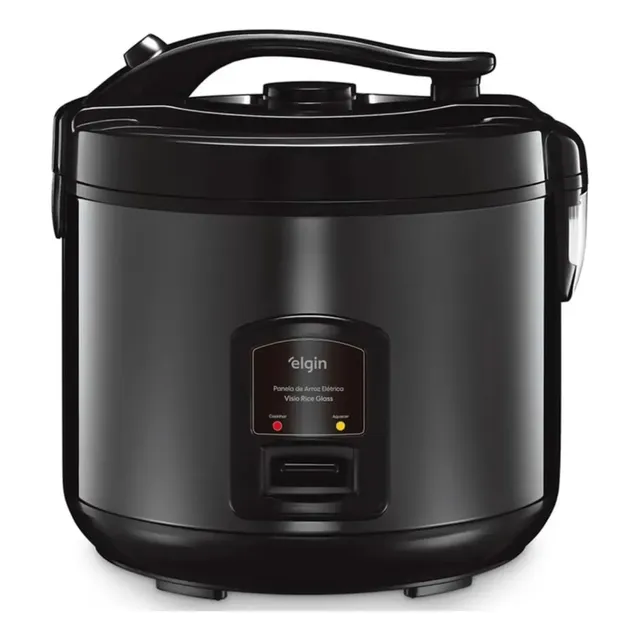 Panela De Arroz Visio Rice Glass Elétrica 700w Preta Elgin Preto 60hz