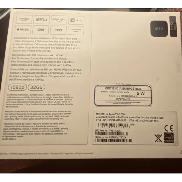 Apple Tv 32 Gb Negro De Voz