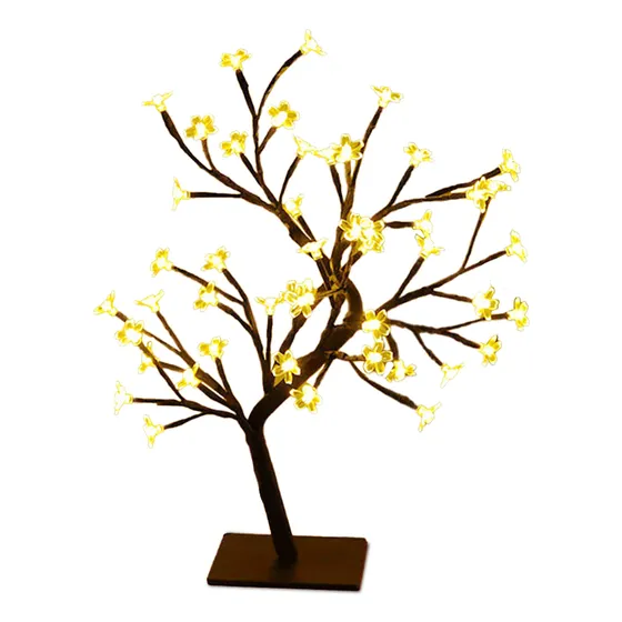 Lámpara Nocturna Bonsái Luz Árbol Leds Y Ramas Para Recámara Negro Blanco
