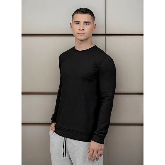 Buzo Lauper Sport Negro Wafle Hombre