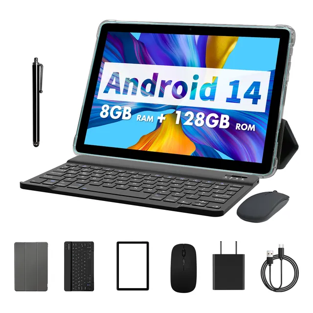 Tablets Pritom 10.1'' Android 14 8+128gb Con Teclado Y Funda