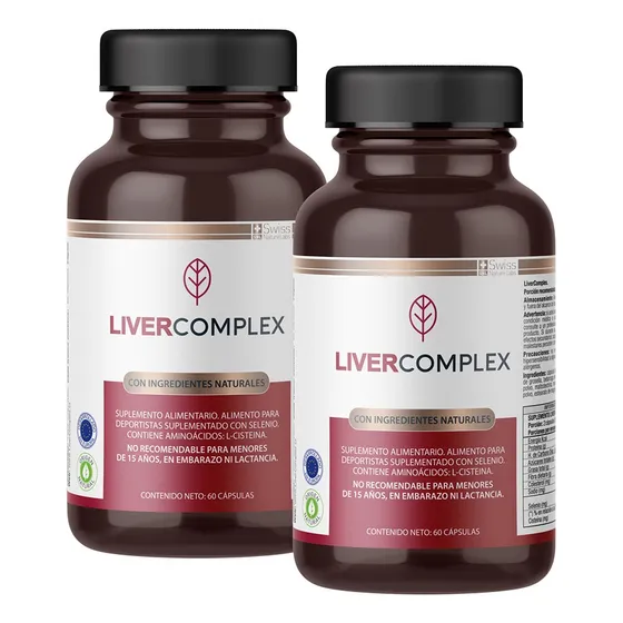 Suplemento en cápsula Swiss Nature Labs Linea Wellness / Liver Complex L-Cisteína x 70g
