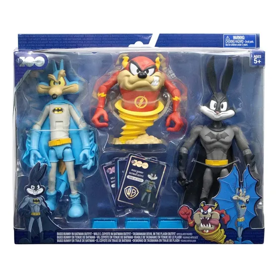 Figura De Accion Looney Tunes Dc Collector Bugs Bunny, Coyote Y Demonio De Tasmania