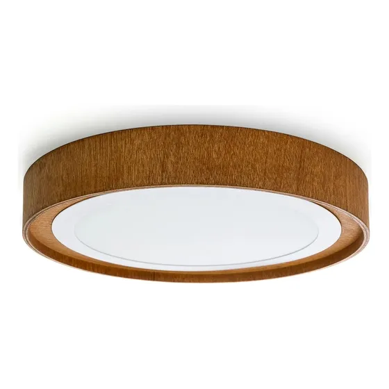 Lampara Plafon Para Techo Led De Madera Vintage 24w Ø35x5cm Estructura Cedro