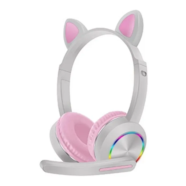 Auriculares Orejas De Gato  Con  Luz Led Y Micrófono 