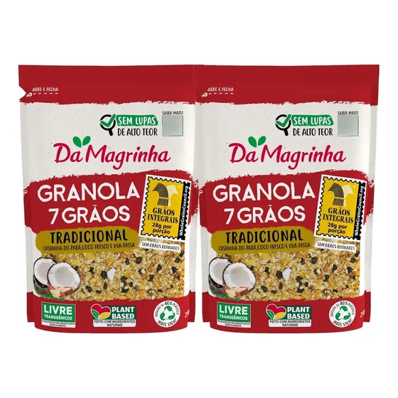Pack 2 Granola 7 Granos Tradicional Da Magrinha 250 Grms