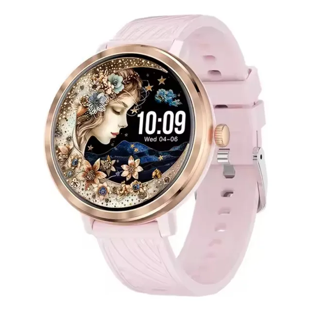 Reloj Inteligente Redondo Nx27 Mujer Amoled 1.19 Llamadas Frecuencia Cardíaco Oxígeno En Sangre Fitness Tracker Sport Watches