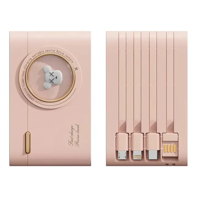 Power Bank Batería Portátil Datiger 5455 10000mah con Cable USB Color rosa