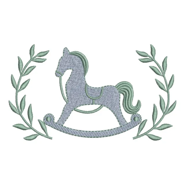 Matriz De Bordado Cavalinho Cód 01216 Cinza E Azul Cavalinho