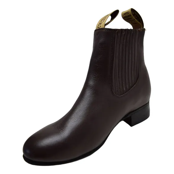 Botin Charro Vaquero Café Hombre 100% Piel 