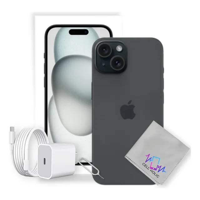 Apple Iphone 15 128 Gb Negro Sim Fisico Con Caja Original Negro (Reacondicionado)