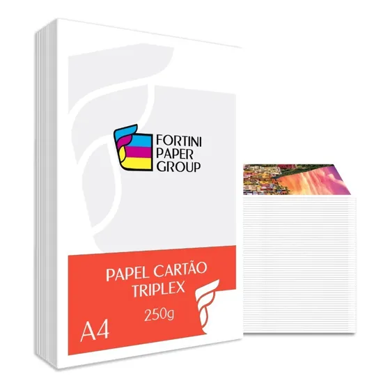 Papel Cartão Triplex 250g A4 Caixas 100 Embalagens Folhas Cor Branco