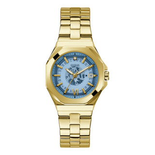 Reloj Guess Para Mujer, Correa Dorada De 34 Mm Y Esfera Turq Reloj Guess Para Mujer, Correa Dorada De 34 Mm Y Esfera Turq