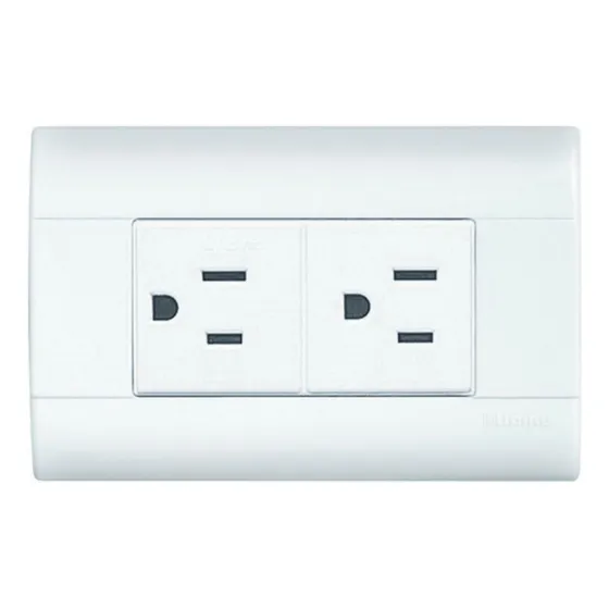 20 Contacto Placa Polarizado Duplex Aterrizado Modus E6028bn Color Blanco