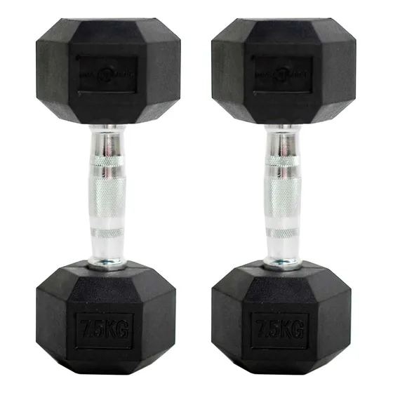 Pesas Mancuernas Hexagonales Sportfitness 2x7.5k Encauchadas