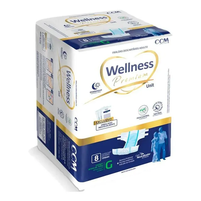 Fraldas Geriátricas Severa Noturna Wellness Toque De Tecido
