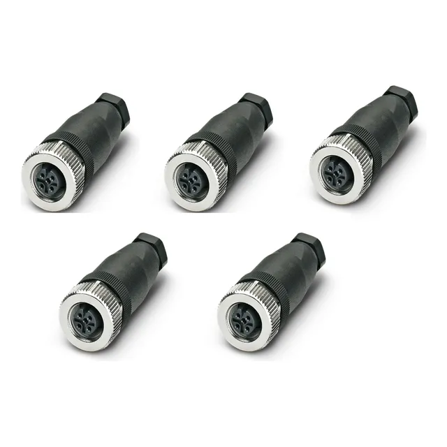 Conector Para Sensor M12 Hembra 4 Pines Recto ( 5 Piezas )