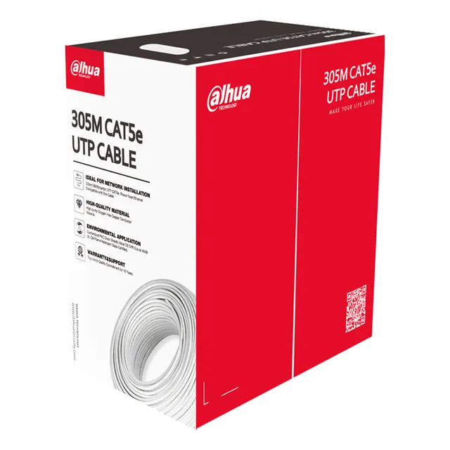 Dahua Bobina De Cable Utp Blanco 100% Cobre Cat 5e 305 Mts