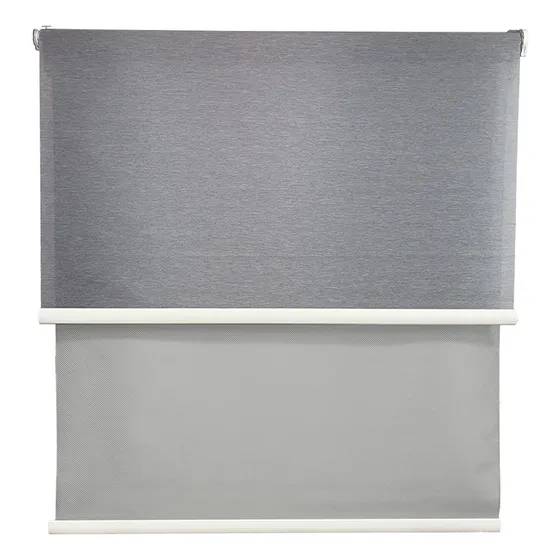 Cortina Roller Blackout 2 Paño 100x200 Doble Con Visillo