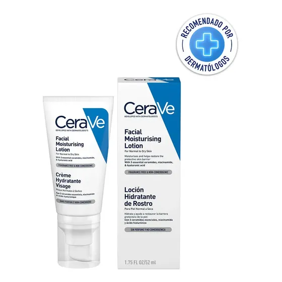 Cerave Locion Hidratante Para Rostro Noche 52mL para piel normal a seca