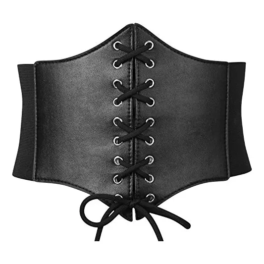 Corset Negro Para Mujer, Cinturón Ancho Elástico Para Vestid