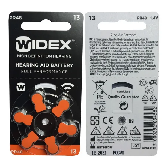 Pilas Para Aparatos Auditivos Widex 13 Originales