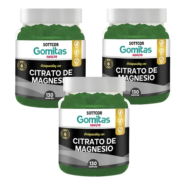 Pack 3 Citrato De Magnesio En Gomitas Sottcor Labs
