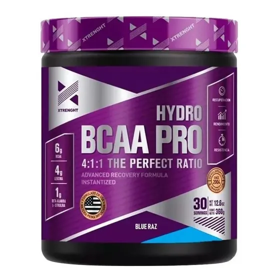 Hydro Bcaa Pro 4:1:1 360 Gr Xtrenght Aminoacido Ramificado Energizante Sin Tacc 