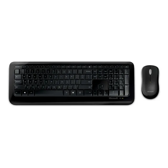 Kit de teclado y mouse inalámbrico Microsoft Wireless Desktop 850 Español Latinoamérica de color negro