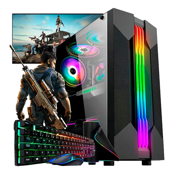 Pc Gamer I7 Com Monitor/ 16gb/ Ram + Kit Game Led + Jogos