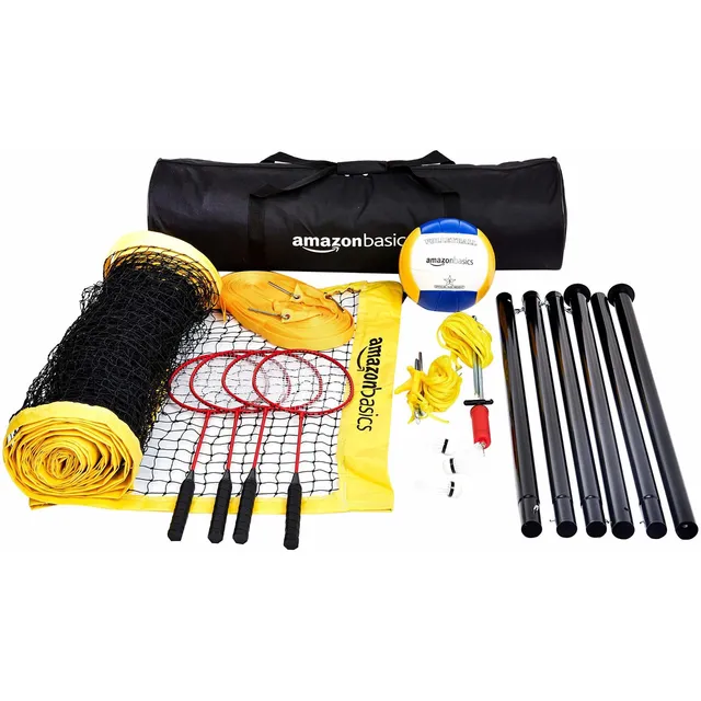Basics Juego Combinado Voleibol Badminton Al Aire Libre Red