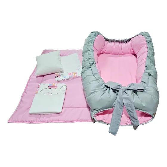 Nidito Para Bebe + Almohada + Funda + Sabana + Acolchado